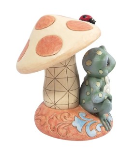 Frog Leaning on Mushroom Figurine (Signed by Jim Shore)