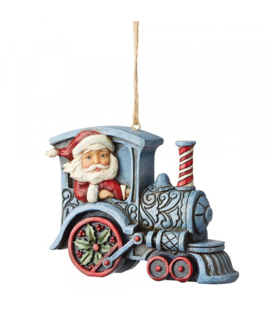 Santa In Train Engine (Hanging Ornament)