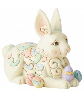 Mini Bunny With Easter Eggs Figurine