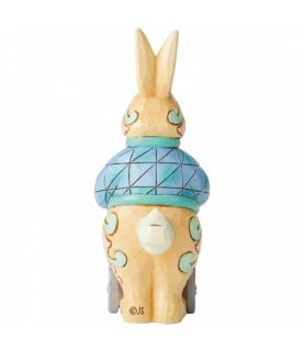 Pint Sized Bunny Pushing Cart of Eggs Figurine