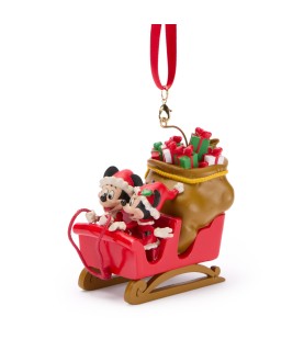 Mickey and Minnie Mouse Festive Sleigh Ornament