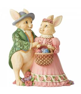 Hare's To Happiness (Bunny Couple with Basket Figurine)