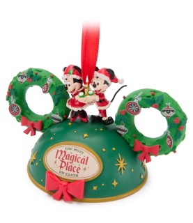 Mickey and Minnie Mouse Festive Ears Hat Ornament