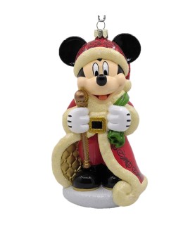 Bellissimo glass ornament Mickey santa