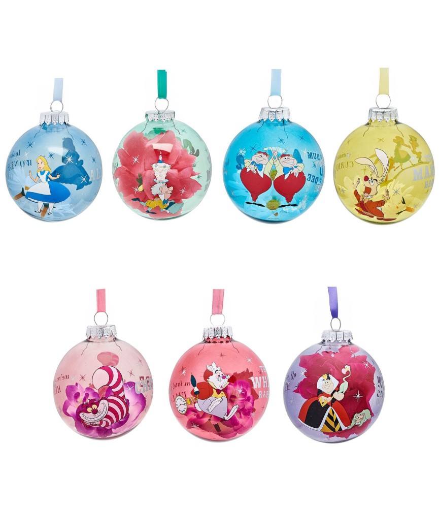 Alice in Wonderland Set of 7 Baubles