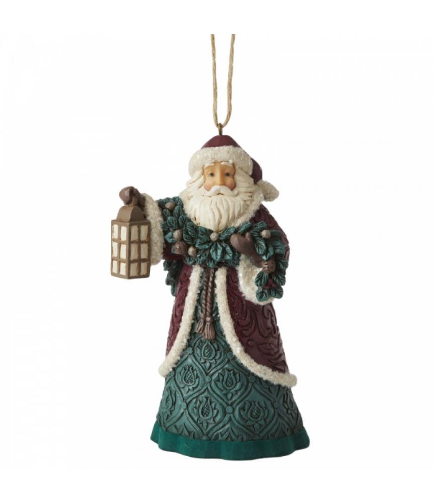 Santa with Lantern Hanging Ornament