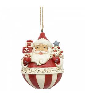 Nordic Noel Roly Poly Santa Ornament