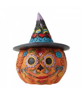 Day of the Dead Jack-o-Lantern with Witch Hat