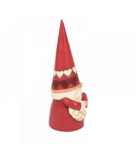 Red Gnome Holding Heart Figurine