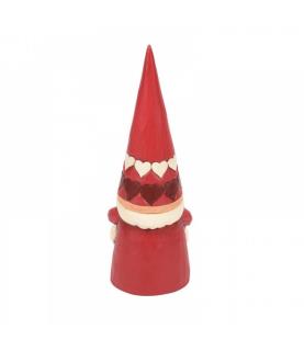 Red Gnome Holding Heart Figurine