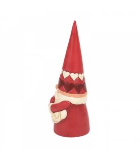 Red Gnome Holding Heart Figurine