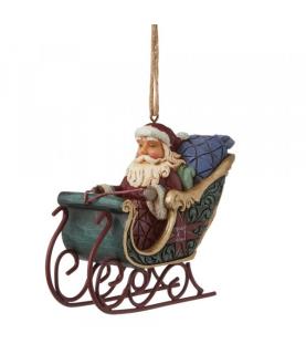 Santa in Sleigh Hanging Ornament