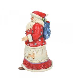 Walking Santa with Winter Scene Figurine
