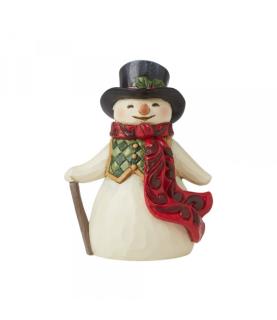 Mini Snowman with Long Scarf Figurine
