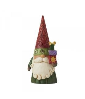 Christmas Gnome Holding Gifts Figurine