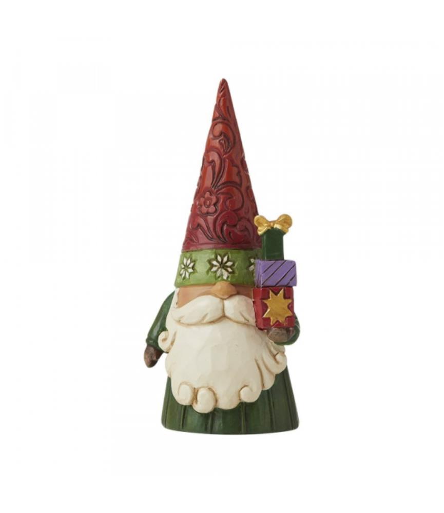 Christmas Gnome Holding Gifts Figurine
