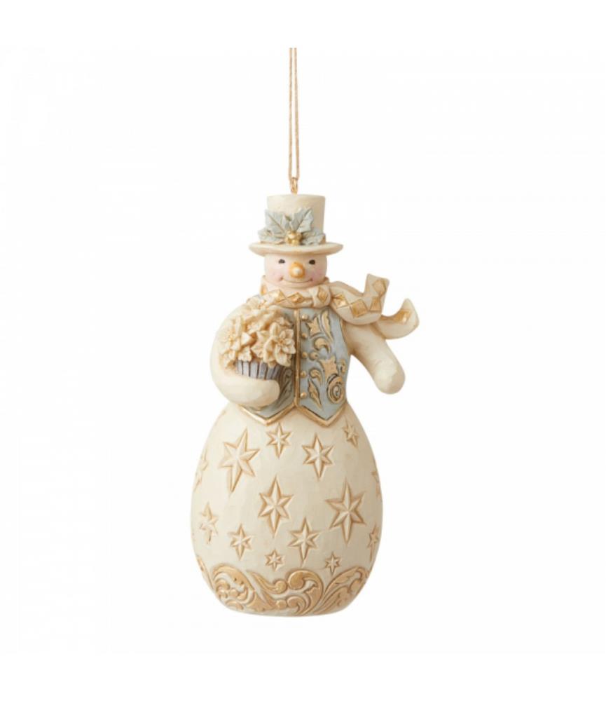 Holiday Lustre Snowman Hanging ornament