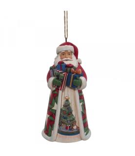 Santa with Arms Full of Gifts Hanging Ornament