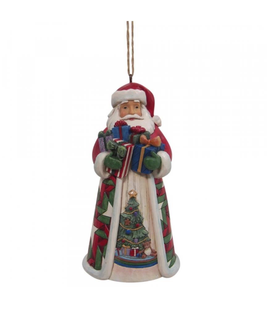 Santa with Arms Full of Gifts Hanging Ornament