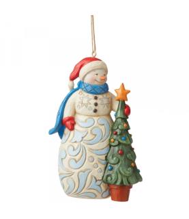 Snowman with Tree Hanging Ornament