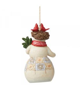 Snowman with Cardinal Hanging Ornament