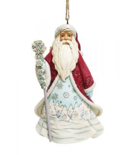 Santa with Snowflake Hanging Ornament
