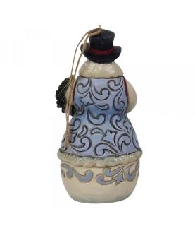 Victorian Christmas Snowman with Wreath Hanging ornament
