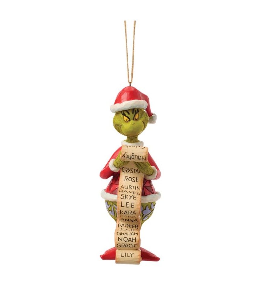 Vooruitbetaling: The Grinch with Lists Hanging Ornament (Exp 2026-06-08)