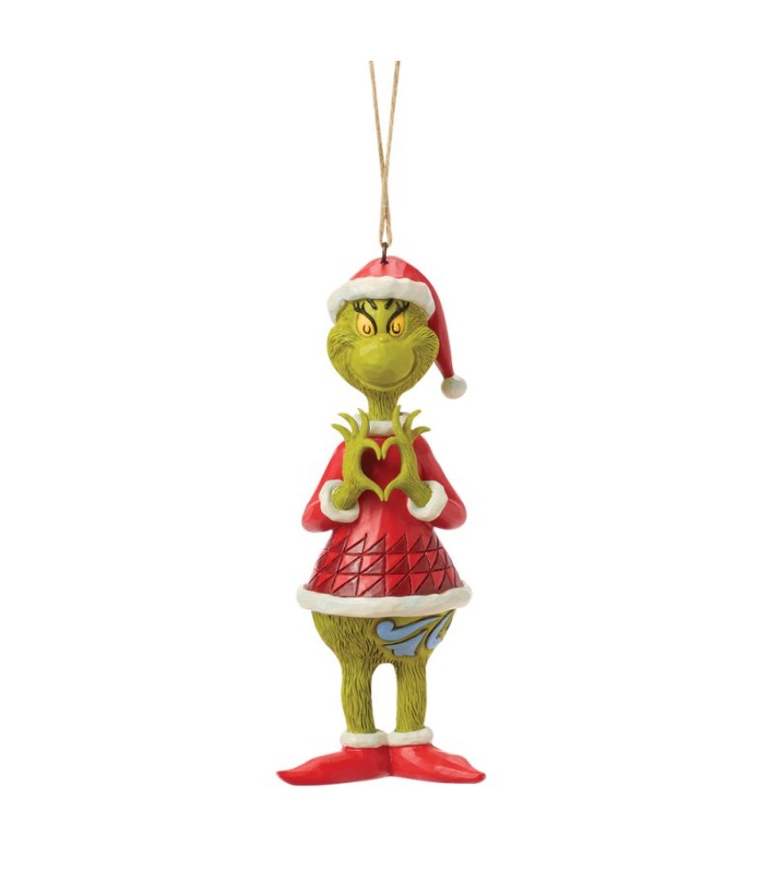 Pré-paiement: The Grinch with Heart Hands Hanging Ornament (Exp 2026-06-08)