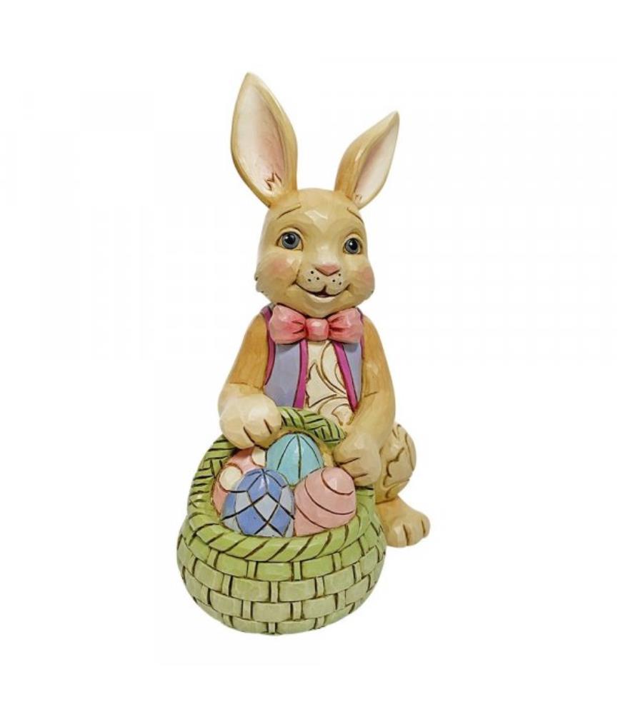 Bunny With Easter Basket Mini Figurine