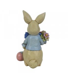 Bunny with Bow and Flowers Mini Figurine