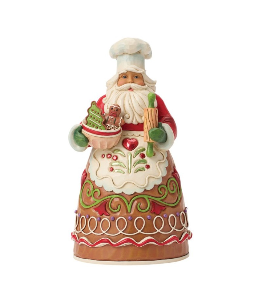 Pré-paiement: Gingerbread Pastry Chef Santa Figurine (Exp 2026-06-24)