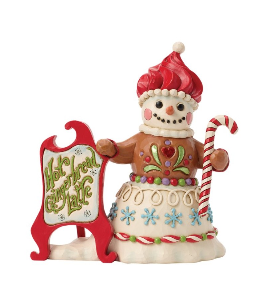 Vooruitbetaling: Gingerbread Snowman with Sign Figurine (Exp 2026-06-24)