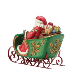 Pré-paiement: Santa in a Musical Sleigh Figurine (Exp 2026-08-05)