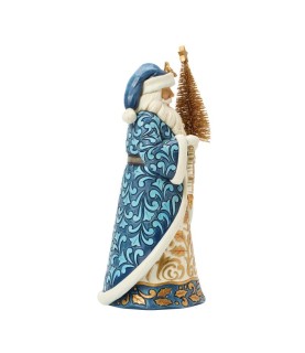 Pré-paiement: Blue & Gold Santa with Gold Sisal Tree (Expected)