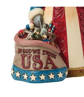 Vooruitbetaling: USA Patriot Santa with Flag Figurine (Expected)