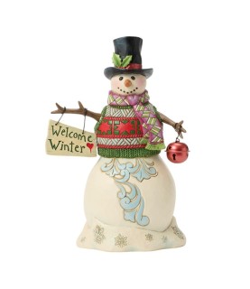 Vooruitbetaling: Snowman with Christmas Sign Figurine (Exp 2026-07-17)