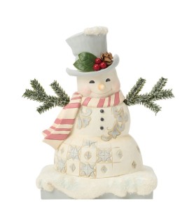 Vooruitbetaling: White Woodland Snowman with Top Hat (Exp 2026-07-09)
