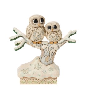 Vooruitbetaling: White Woodland Owls in a Tree Figurine (Exp 2026-09-28)