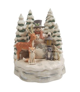 Vooruitbetaling: White Woodland Snowman with Animals (Exp 2026-07-27)
