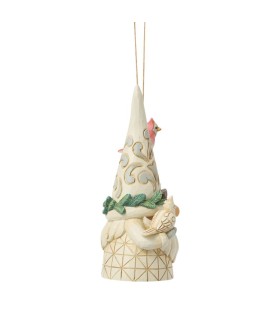 Vooruitbetaling: White Woodland Gnome with Birdhouse Hanging Ornament (Exp 2026-08-05)