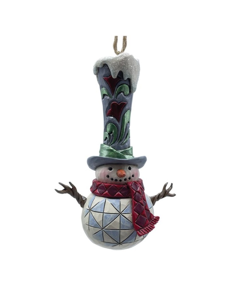 Vooruitbetaling: Snowman with a Tall Hat Hanging Ornament (Exp 2026-08-26)