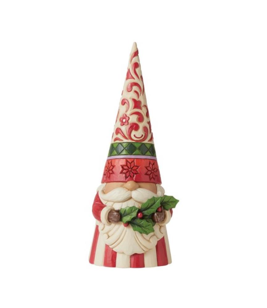 Gnome with Holly Figurine