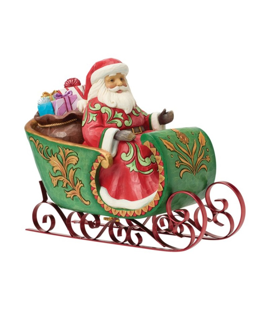 Voorschot: Santa in a Musical Sleigh Figurine (Expected)