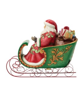 Voorschot: Santa in a Musical Sleigh Figurine (Expected)