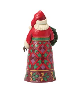 Voorschot: Santa with Wreath & Poinsettias Figurine (Expected)