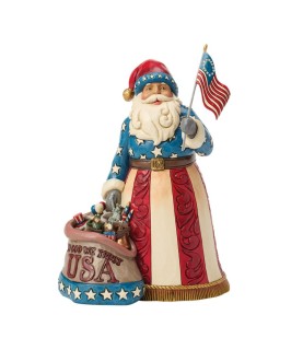 Voorschot: USA Patriot Santa with Flag Figurine (Expected)