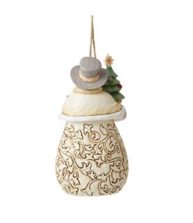 Woodland Snowman with Evergreen Hanging Ornament