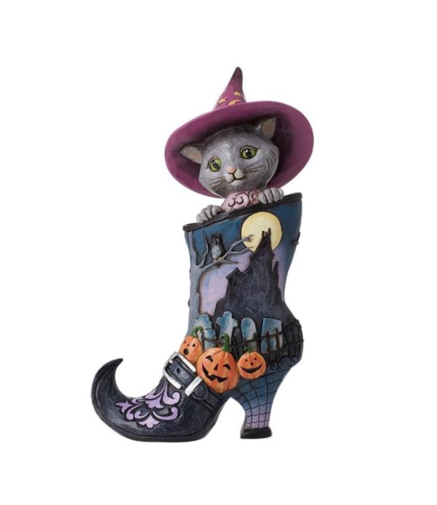 Witch's Boot with Cat Figurine