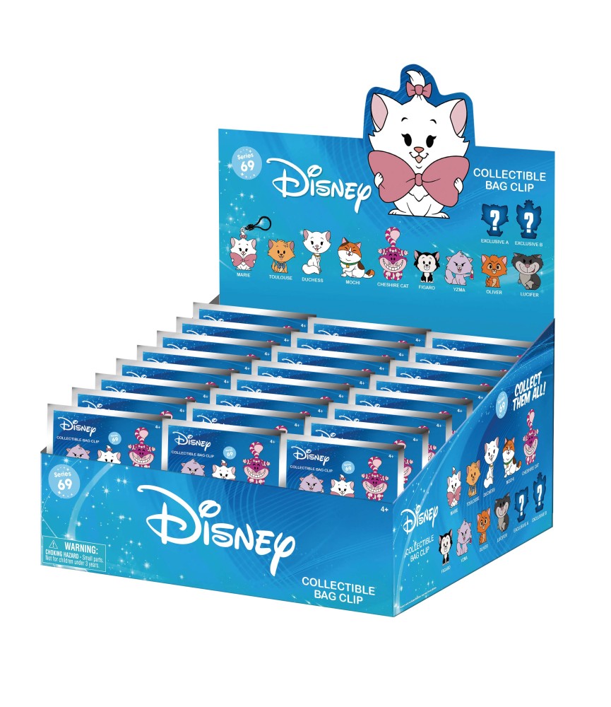 Disney Cats - Series 69 - 3D Foam Bag Clip